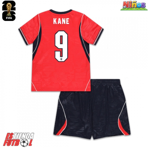 Inglaterra Harry Kane #9 Segunda Equipación Niños Mundial 2026 Manga Corta (+ Pantalones cortos)